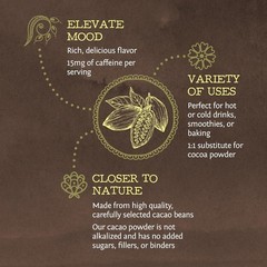 Pure Cacao Powder Organic Unsweetened & Raw | Premium USDA Organic Cacao Powder
