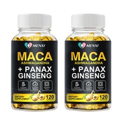 Maca Root + Panax Ginseng 11400mg, Peruvian Maca Extract for Men & Women 120 Cap