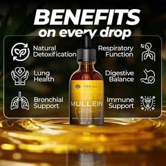 Mullein Drops for Respiratory Health – Natural Herbal Lung Cleanse 2 Fl Oz