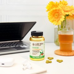 Arumba Neem + Turmeric Tabs | With Black Pepper | Skin, Detox | 150 Tablets