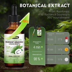 (2 Pack) 8 in 1 Graviola Soursop Leaf Extract Liquid – 1 Fl Oz (Pack of 2)