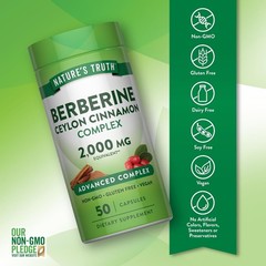 Berberine with Ceylon Cinnamon 2000mg | 50 Vegan Capsules | by Nature’s Truth