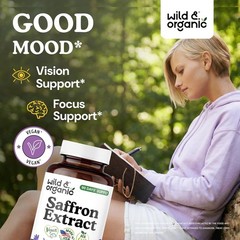 Wild & Organic Saffron Extract Capsules 88.5 mg – Mood, Focus, Eye Support