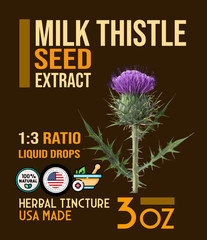 Milk Thistle Seed Extract Liquid Drops – Liver Detox Support – USA made