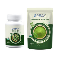 Grosa Organic Moringa 120 Tablets + 353g Powder | Vegan Superfood | Boost immune