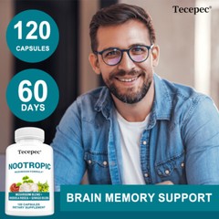 Nootropics Brain Support Supplement, Lions Mane, Shiitake, Reishi & Chaga