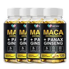 Maca Root + Panax Ginseng 11400mg, Peruvian Maca Extract for Men & Women 120 Cap