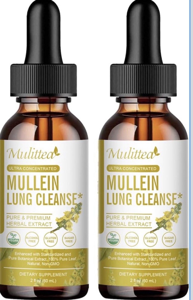 2 Pack Mulittea Mullein lung cleanse Two 2 Fl Oz Boxes 11/2026