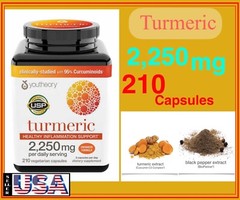 youtheory Turmeric 2250mg Extra Strength 210 Capsules