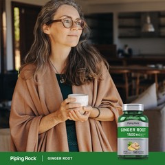 Ginger Root Capsules | 1500 mg | 180 Count | Non-GMO | by Piping Rock