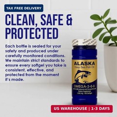 NCB Alaska Deep Sea Fish Oil Omega 3-6-9 Softgels, EPA DHA, 100 Count