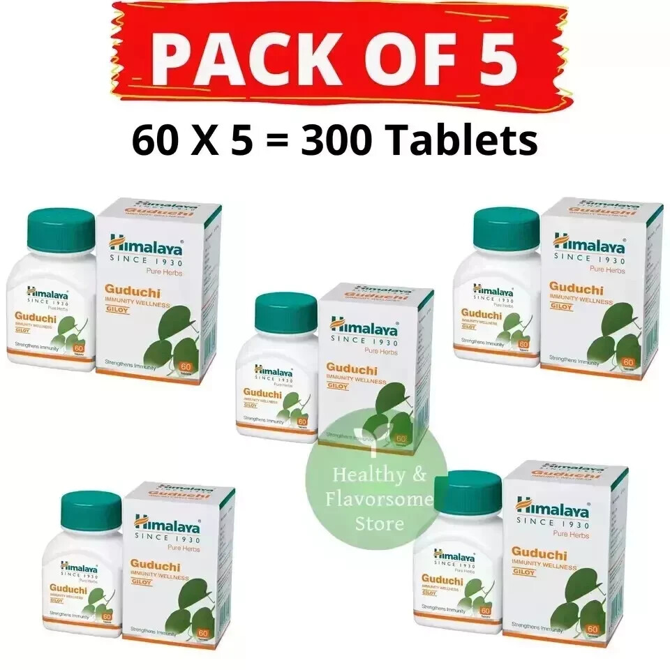 Himalaya Guduchi 60 Tablets x 5 Pack | Supports Immune Health | Exp. 09/2027