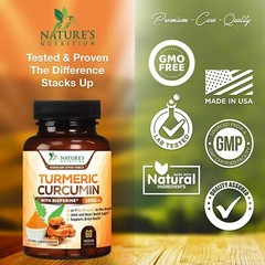Turmeric Curcumin Highest Potency 95% 1950mg with BioPerine Black Pepper Extract