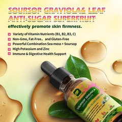 1-4x Soursop Bitters Liquid Drops with Sea Moss Black Seed Oil Turmeric 60mL