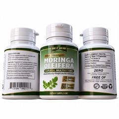MORINGA OLEIFERA LEAF PILLS 60 CAPSULES NATURAL MULTI VITAMIN 10,000mg ORGANIC