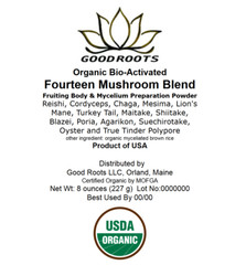 Fourteen Mushroom Blend Powder Organic USA grown mix of 14 mushrooms – 8 ounces