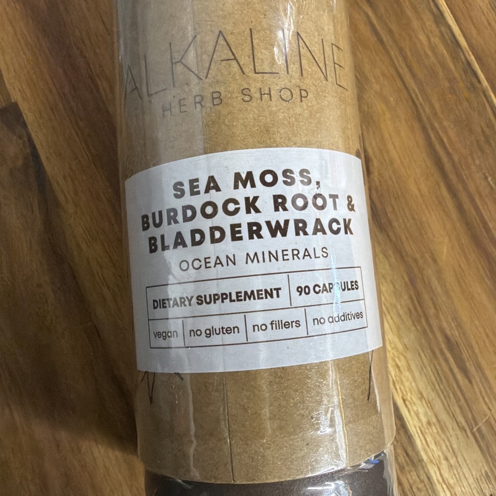 Alkaline Herb Shop Sea Moss Burdock Root Bladderwrack 90 capsules exp: 06/2026