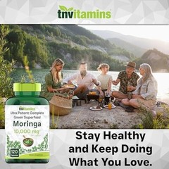 Moringa Oleifera Leaf Organic Extract 10,000mg Serving 100% Pure 120 Capsules US