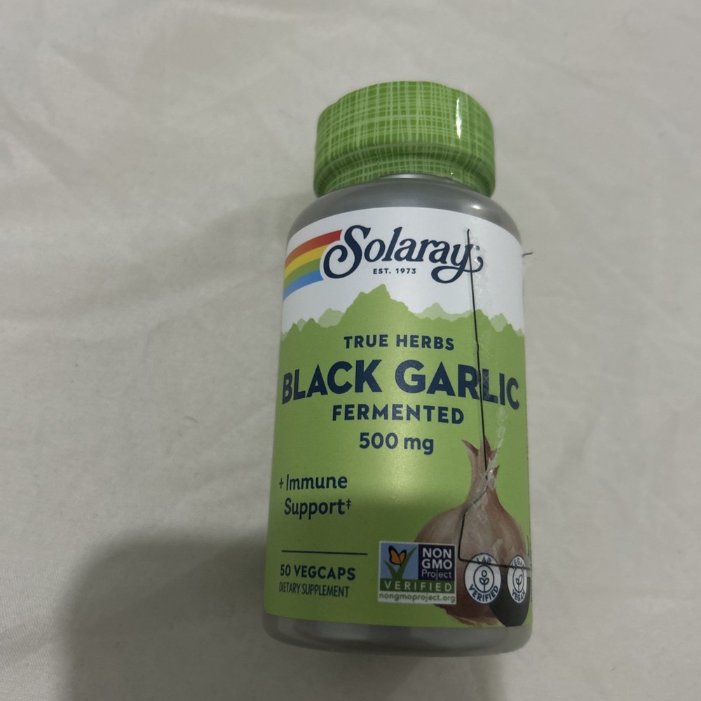 Solaray Fermented Black Garlic 500 mg | 50 VegCaps Exp/02/2027