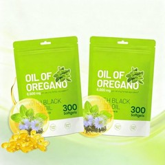 Oil of Oregano & Black Seed Oil Softgels w/ Carvacrol & Thymoquinone, Non-GMO++