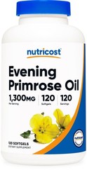 Nutricost Evening Primrose Oil 1,300mg, 120 Softgels – 120 Count (Pack of 1)