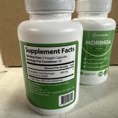 2 Pack Moringa Powder Capsules – Pure Nutrient-Rich Moringa Powder Exp 9/27