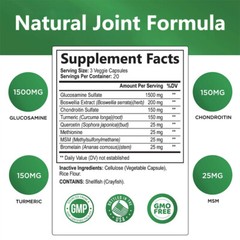 Glucosamine Chondroitin Turmeric MSM Triple Strength Joint Support 2100mg