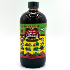 Organic Moringa & Black Seed Detox Bitters 16oz – 100% Organic Herbal Supplement