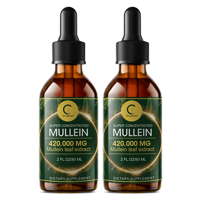 2 PACK Mullein Drops for Lungs, Detox and Cleanse Mullein Extract Supplement