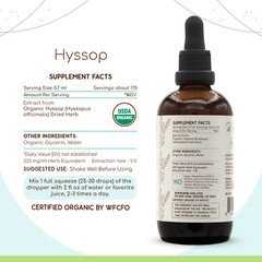 HerbEra Hyssop Alcohol-FREE Tincture, Organic Hyssop (Hyssopus officinalis)