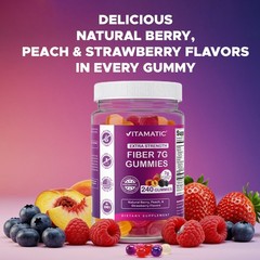 Vitamatic Prebiotic Fiber Gummies for Adults- 240 Pectin Based Gummies