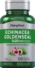 Echinacea Goldenseal Capsules | 1400mg | 120 Capsules | Non-GMO | by Piping Rock