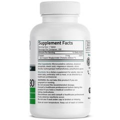 Bronson Copper Glycinate 3mg Chelated Superior 180 Count (Pack of 1)