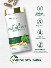 Mulberry Leaf Extract | 3000mg | 100 Capsules | Non-GMO | by Carlyle