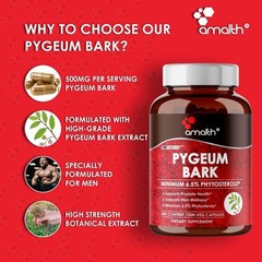 Pygeum Bark Extract 500mg Capsules Support Prostate, Urinary Health – 120 Pills
