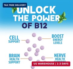 Vitamin B12 Complex (Methylcobalamin) 1000 mcg – 3X Strength B 12 Vitamins Suppl