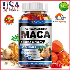 MENXI Maca Superfood Gummies – Adrenal Support & Cognitive Focus Formula 60PCS