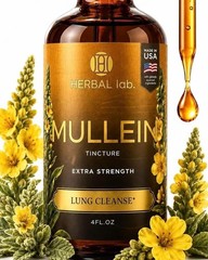 Mullein Leaf Extract Organic Lung Cleanse Drops for Lung Health Natural Herbal ✅