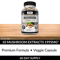 10x Mushroom Complex Supplement 180ct Lions Mane Reishi Shiitake Immune Capsule