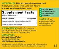 L-Lisina 1000mg 60 Comprimidos – Complemento Alimenticio