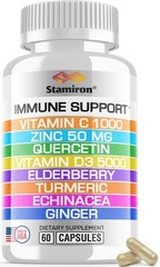 8 in 1 Immune Support with Quercetin Zinc 50mg 60 Count (Pack of 1), Natural