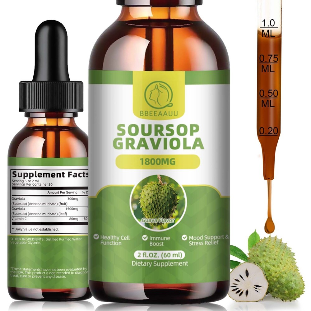 Soursop Graviola Liquid Drop for Cell Support & Regeneration, Immune Boost