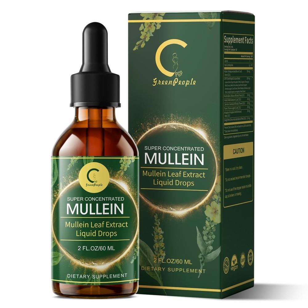 Mullein Drops for Lungs – Mullein Leaf Extract with Chlorophyll for Lung and Res
