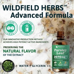 WILDFIELD HERBS 2 Oz Parsley Herb Extract Drops 2100mg + BONUS BOTTLE