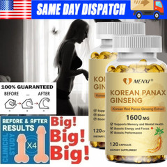Korean Red Panax Ginseng 1600mg 240 Capsules – Extra Strength NON-GMO No Fillers
