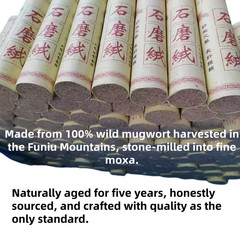 Handmade 5-Year Aged Stone-Milled Wild Mugwort Moxa Sticks, 2 Count, Pure Mugwor