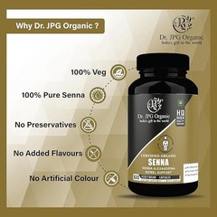4x Dr. JPG Organic ISO & GMP Certified Senna 60 capsules for bowel support