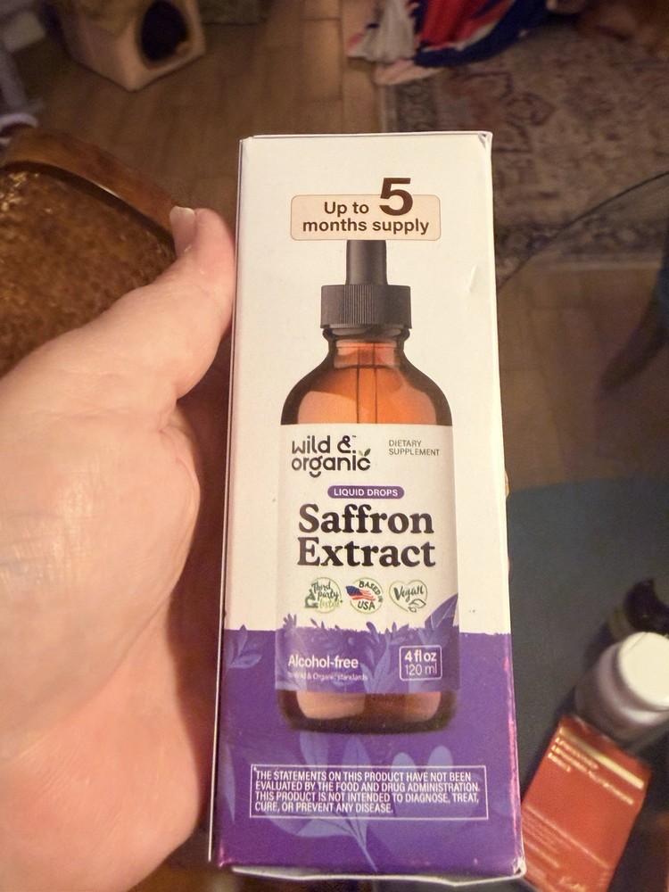 Wild & Organic, Saffron Extract Liquid Drops 4 fl oz, Exp 12/2027