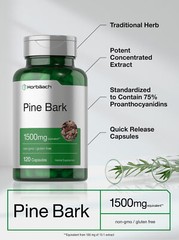 Pine Bark Extract Capsules | 1500mg | 120 Count | Non-GMO by Horbaach