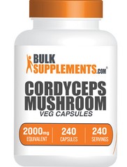 BulkSupplements Cordyceps Extract 240 Veg Capsules – 2000 mg Per Serving